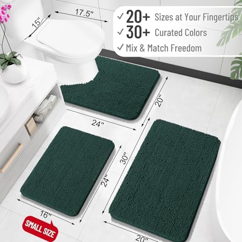 OLANLY Large Bathroom Rugs 44x32, Extra Soft Absorbent Chenille Bath Rugs