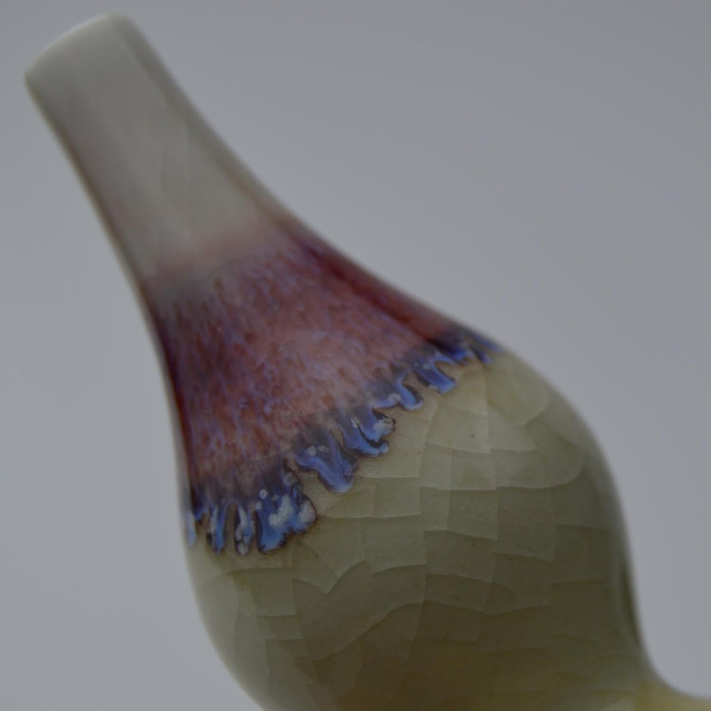 Glazed Porcelain Mini Tiny Vase Ceramic Mini Crackle Ice Pattern for Decoration / Hulu, Clay