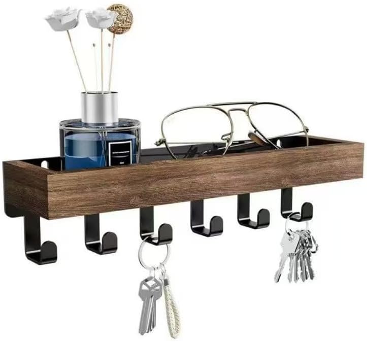 Wall Mount Key Holder / Natural Wood