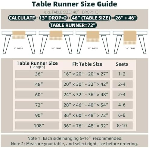 FEXIA Boho Table Runner for Fall Home Decor 12x108 Rustic with Tassels