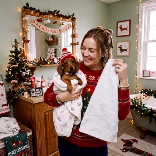 Remagr 3 Pcs Dachshund Hand Towels Set for Bathroom 29.5 x 13.8 Inch