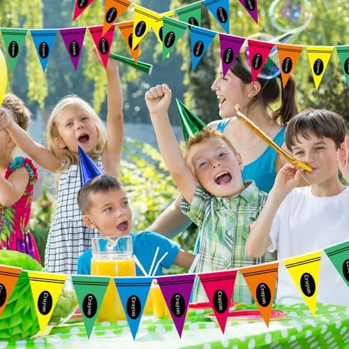 Vitalcozy 5 Pcs 49 ft Crayon Classroom Decorations Back to School Banners