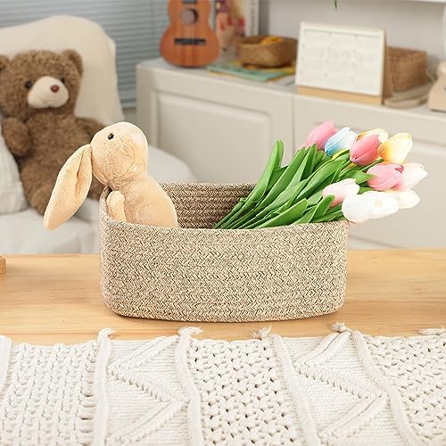 Woven Rope Baskets / L11.5xw7.5xh4.7 / Brown / Set of 3