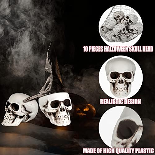10 Mini Halloween Skull Heads - Skull Decor for Party, Table Decor, Home Gift