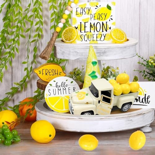 Lemon Truck Decor with Mini Fake Lemons Lemon Decorations, Cream
