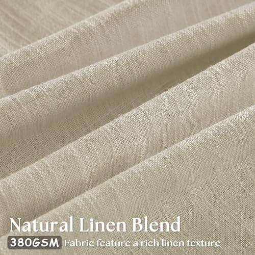 TWODRAPES Linen Flax Curtains Pinch Pleated 102 Inch Curtains 2 Panels