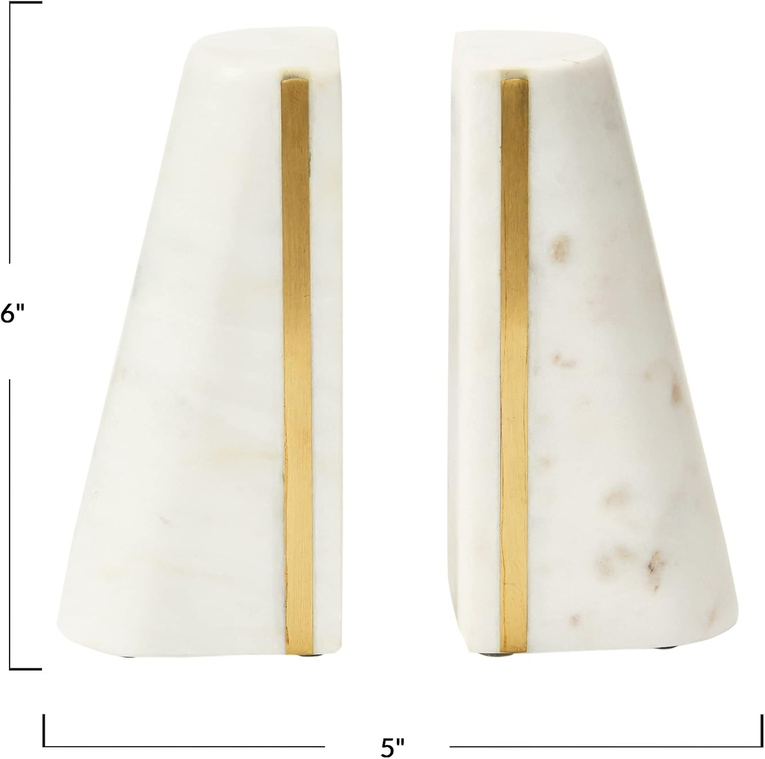 Geometric Marble Bookends / White