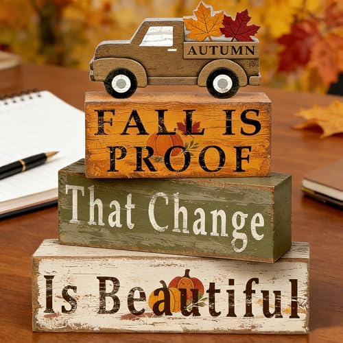 Leaves Truck Fall Decor, Fall Decorations for Home