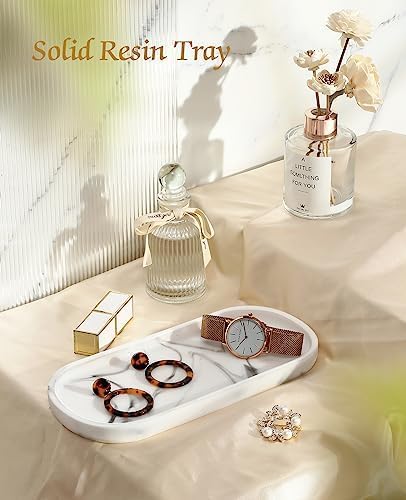 Oval Vanity Tray / 9.8 x 4.5 x 0.7 / Marble White