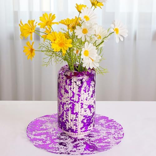 Snowkingdom Purple Table Runner, Sequin Glitter Metallic Foil Thin Mesh Roll 49 Feet Table Decorations Centerpieces for Party Wedding Bridal Shower Birthday Christmas Halloween