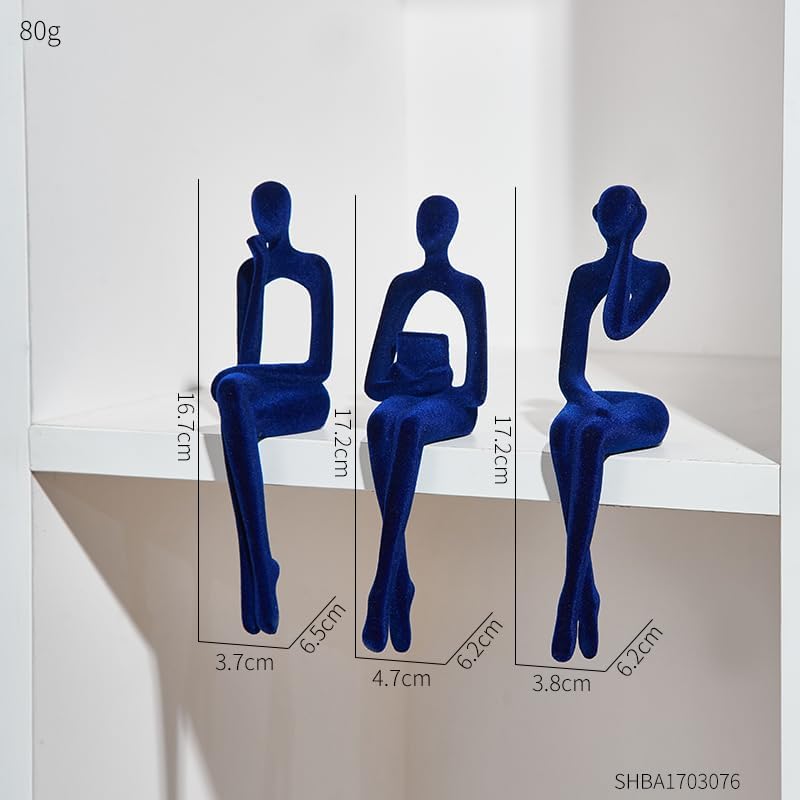 Statue Home Decor / Flocking- Blue