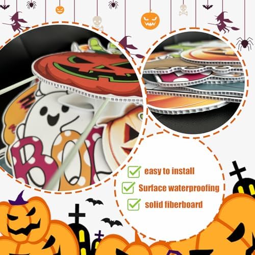 8 PCS Cute Halloween Decorations Outdoor Yard Signs,Large Yard Stakes Signs Pumpkin Ghost,Tombstone, Skeleton, Hand, Halloween Lawn Decoration for Family Friendly Kids Home Party