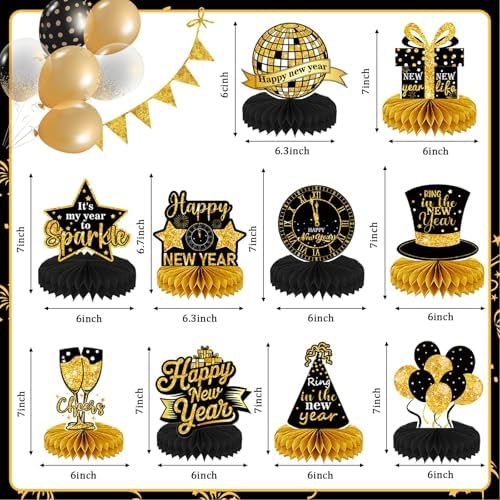 10Pcs Happy New Years Table Centerpieces Decorations 2027