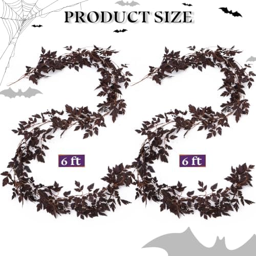 2 Pack 6 Ft Fall Garlands, Plum Cimicifuga Seeded Halloween Decor