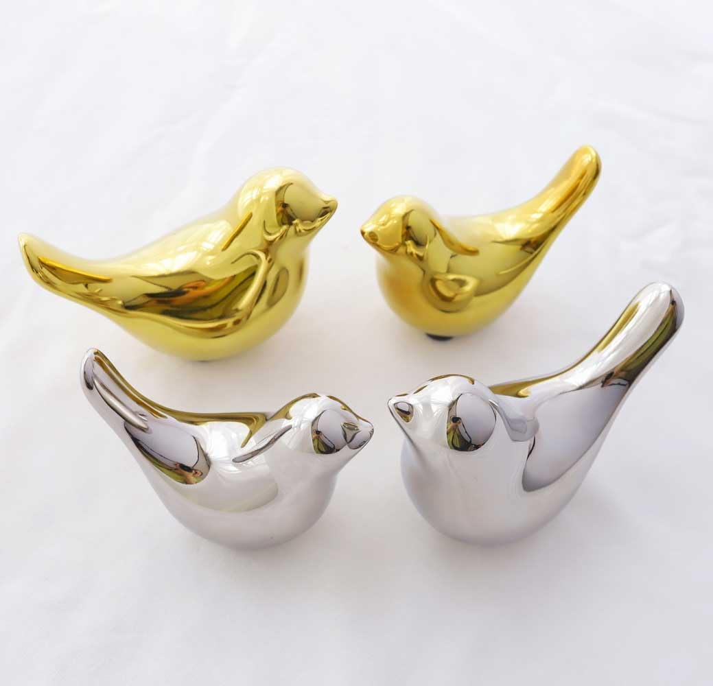Modern Fall Shelf Home Decor Accents for Living / Silver / S&M / Set of 2