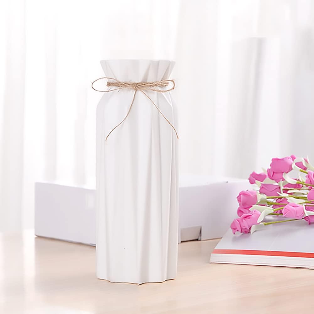 Ceramic Vase-Flower Vase Dried Flower Vase for Modern Home Decor / White