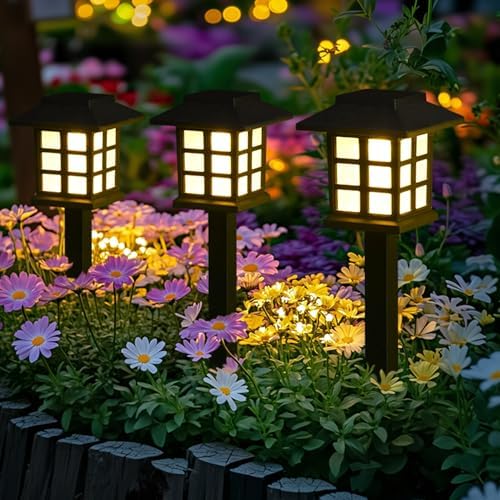 GIGALUMI Solar Lights Outdoor Waterproof 10 Pack, LED Garden Decor