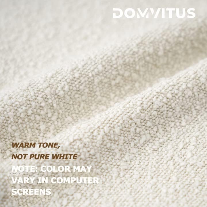 Decorative Throw Pillow Cover Textured Boucle Square Sofa Couch Pillow / Ivory / 18 x 18