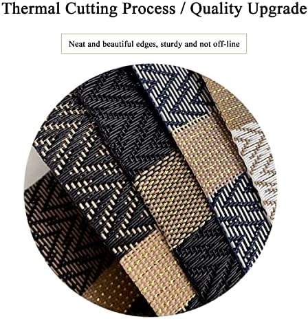 Elegant Placemats and Table Runner Set, Stylish Durable Placemats Set of 6 for Home Wedding Hotel Decoration (Black)