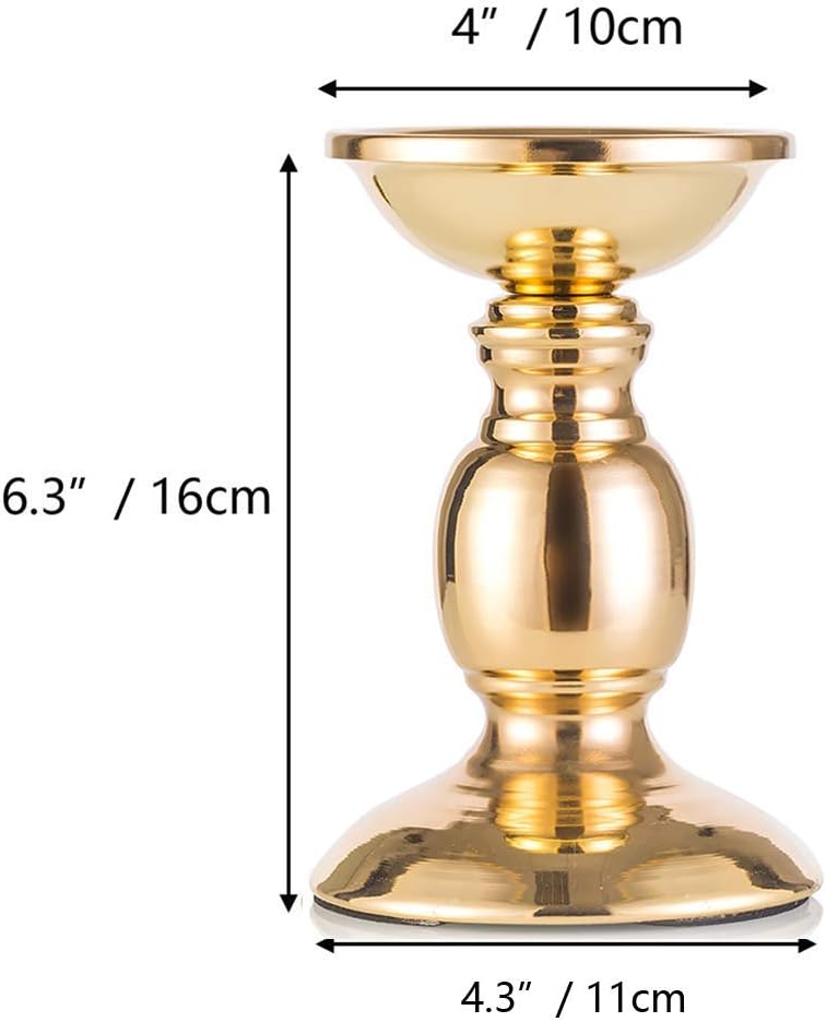 Nuptio Pillar Candle Holders, Wedding Centerpieces Metal Candle Holder Candles Stand Decoration Ideal for Weddings