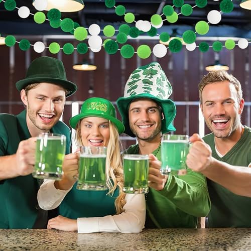 MARFOREVER 4 Pack 26.3 Feet St Patricks Day Decorations Pom Pom Garland
