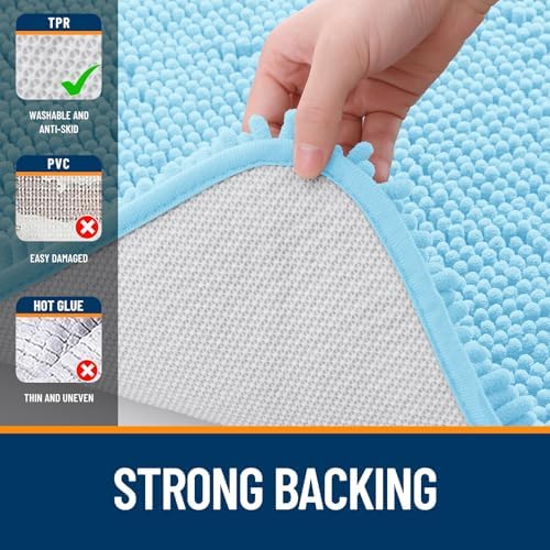 OLANLY Bathroom Runner Rugs 70x24, Extra Soft Absorbent Chenille Bath Rugs