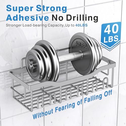Shower Caddy 5 Pack,Adhesive Shower Organizer for Bathroom Storage&Home Decor&Kitchen,No Drilling,Large