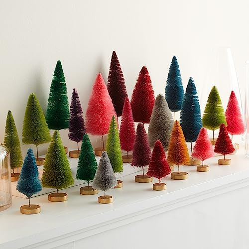 Bottle Brush Trees Set of 24, Hand-Dyed (Set of 24)