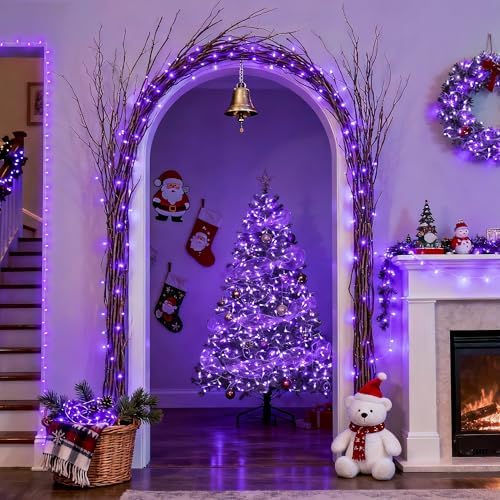 JMEXSUSS 8 Modes 163 FT 500 LED Purple Halloween Lights with Remote