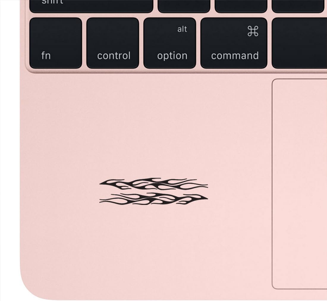 Flame Stripe Racing 4 Waterproof Vinyl Decal Stickers for Laptop Phone / 8.3 x 2 / Black / Set of 2