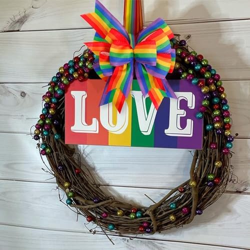 SIMISI RIBBON Pride Wreath Bow Rainbow Stripe Decorations Lesbian Gay Burlap Ornaments