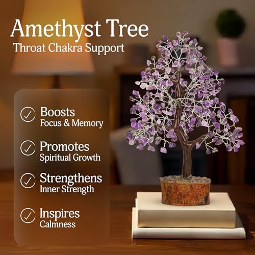 YATSKIA Amethyst Crystal Tree | Purple Gemstone Tree | Spiritual Gifts | Gemstones and Crystals | Home Decor Gifts
