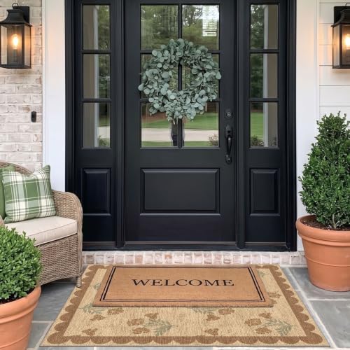 3x4 Floral Entry Rug - Indoor Outdoor Mats for Front Door Non-Slip
