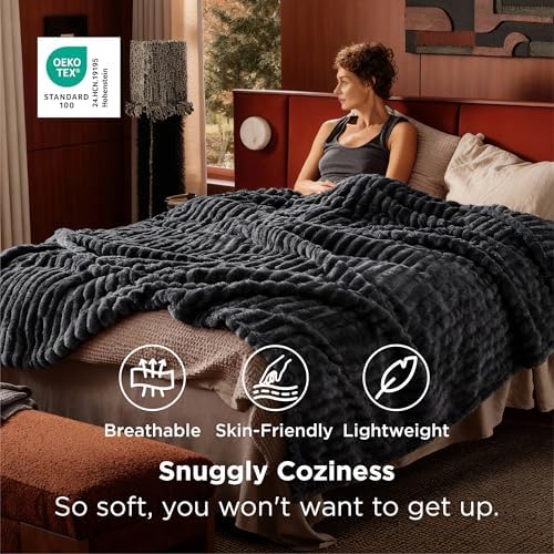 Bedsure Soft King Size Blankets for Bed Grey 108"x90"
