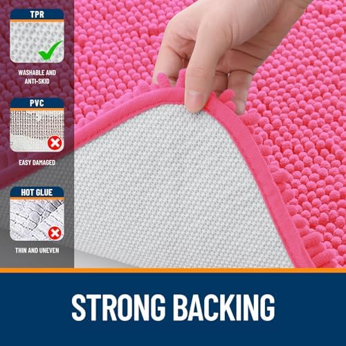 OLANLY Large Bathroom Rugs 40x32, Extra Soft Absorbent Chenille Bath Rugs