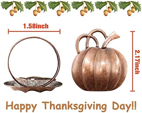 Halatool Thanksgiving Pumpkin Napkin Rings Set of 12, Alloy Fall Napkin Rings Halloween Dinner Tables Holders for Thanksgiving Weddings Holidays Gathering Dinner Party (Bronze)