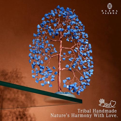 Crystal Tree of Life Birthday Gifts for Women, Men, Frineds, Handmade Turquoise Chakra Healing Tree for Home, Room