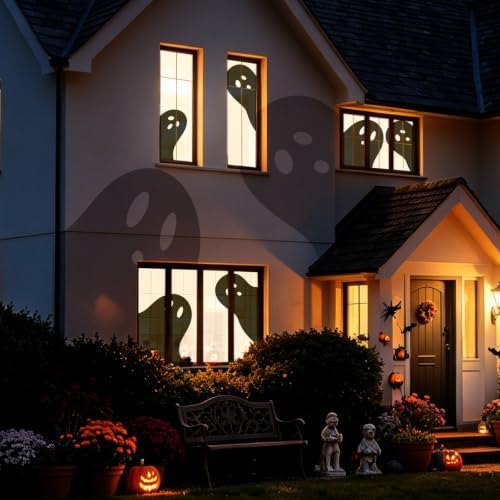 3 Pcs Halloween Ghost Silhouettes Window Cover Halloween Window Decorations