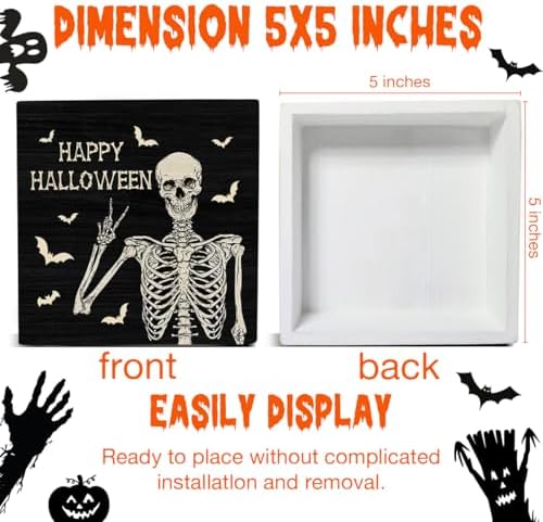 Halloween Decorations Indoor Funny and Spooky Wood Sign