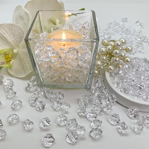 Clear Fake Ice Rocks 700 PCS Fake Diamonds Acrylic Crystal Vase Fillers