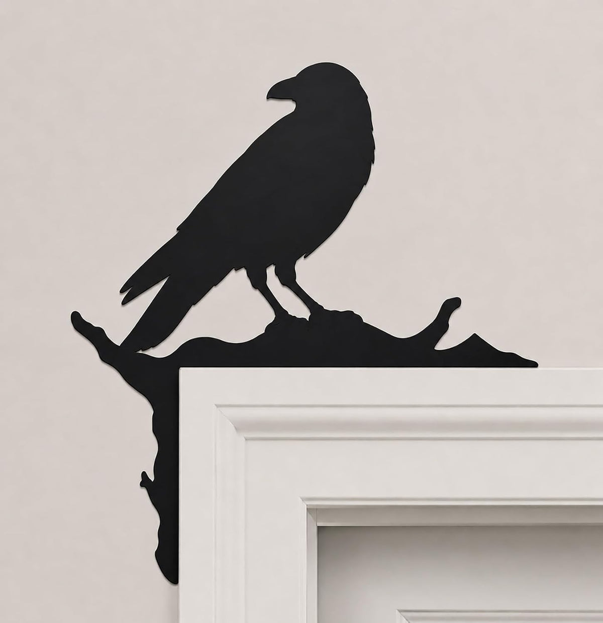 Jidecor Raven Door Corner Decor Gothic Metal Crow Wall Art 12 x 13.4 in