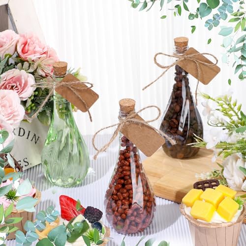 Lounsweer 60 Pack 5 oz Plastic Potion Bottles, Cork Stopper