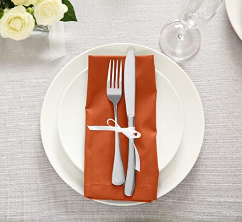 Utopia Kitchen Cotton Blend Orange Cloth Napkins [12 Pack, 18x18 Inch]