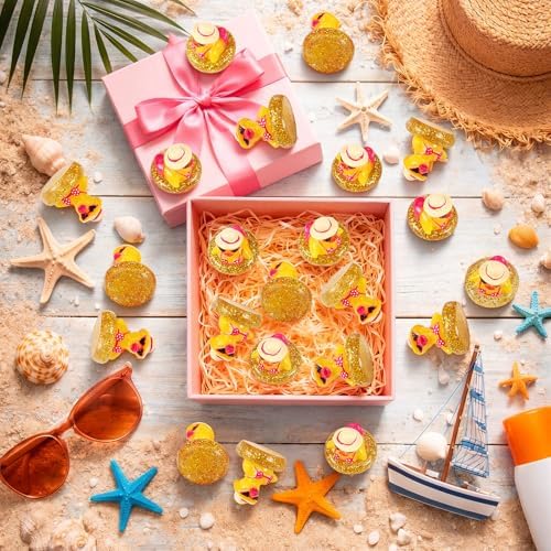 RoundFunny 50 Pcs Mini Ducks Bulk Resin Bikini Duck Figurines for Cruises