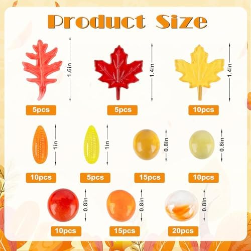 Fall Decor Sensory Bin Filler 100PCS Thanksgiving Vase Filler Acrylic Gems