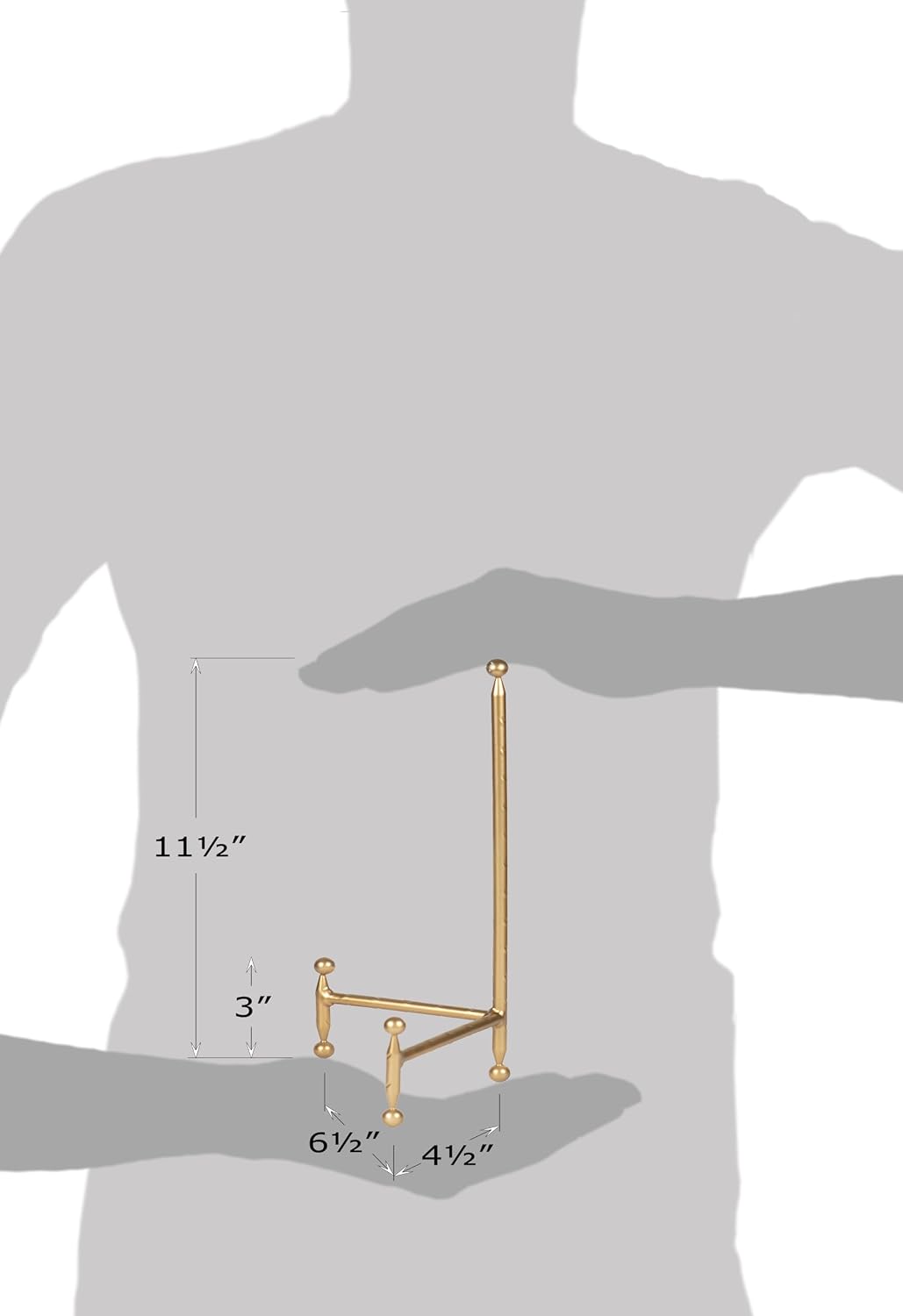 Decorative Tripod Plate Stand and Art Holder Easel in Finish / Height - 11.5 / Gold