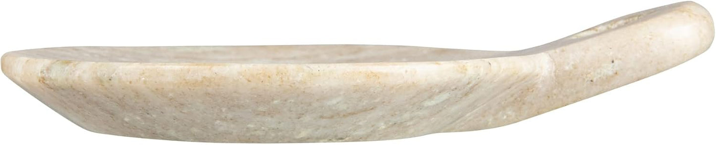 Hand-Carved Marble Dish / Beige / 5 x 4
