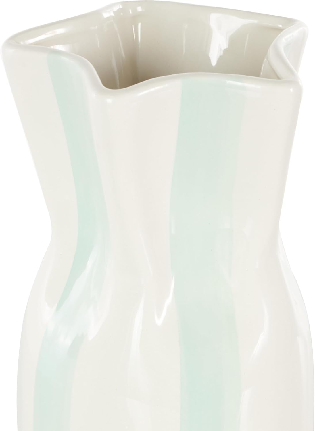 Ceramic Decorative Vase Round Centerpiece Vase / White / 4.9 x 5 x 12