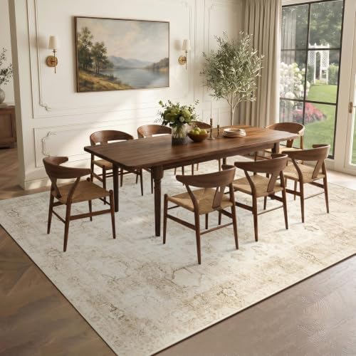 Garvee 9x12 Large Area Rug Vintage Boho Beige Washable Living Room Rug