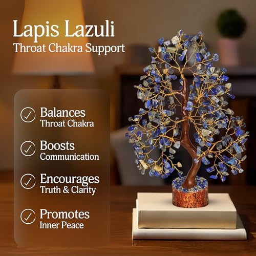 YATSKIA Lapis Lazuli Crystal Tree | Healing Crystal Gemstone Tree Decor | Home Office Decor | Housewarming Gifts New